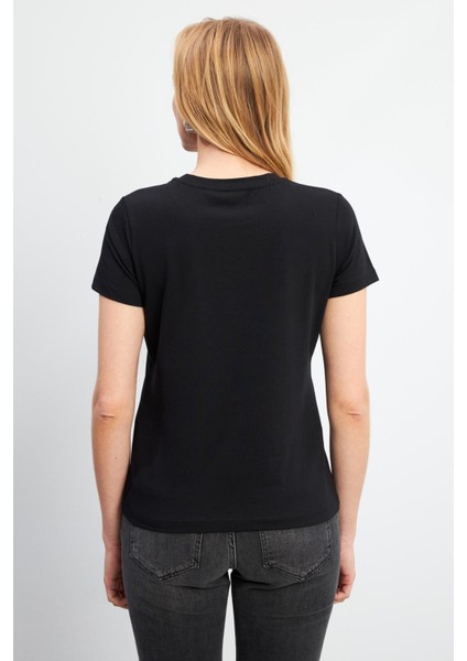 Rachel Bisiklet Yaka Slim Fit Basic Tişört - Siyah fiyatları