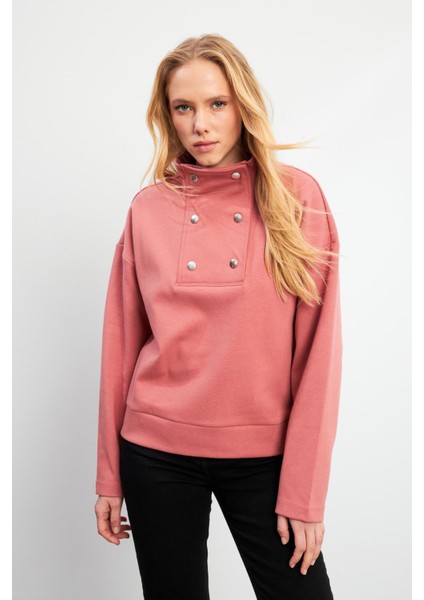 Sera Dik Yaka Sweatshirt - Gülkurusu fiyatları