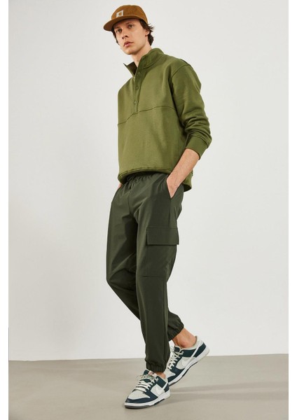 Felix Paçası Lastikli Kargo Cepli Paraşüt Jogger Pantolon - Haki fiyatları