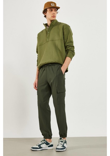 Felix Paçası Lastikli Kargo Cepli Paraşüt Jogger Pantolon - Haki modelleri