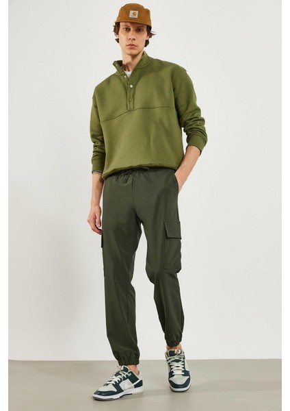 Felix Paçası Lastikli Kargo Cepli Paraşüt Jogger Pantolon - Haki fırsatları
