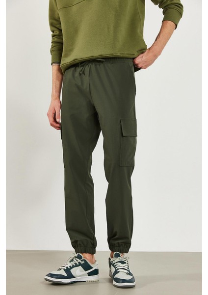 Felix Paçası Lastikli Kargo Cepli Paraşüt Jogger Pantolon - Haki indirimleri