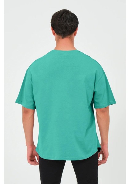 x Serüven Organik Pamuk Erkek Düz Mint Tişört Regular Fit / Normal Kesim fırsatları
