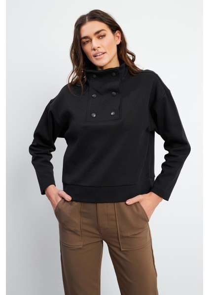 Sera Dik Yaka Sweatshirt - Siyah fiyatları