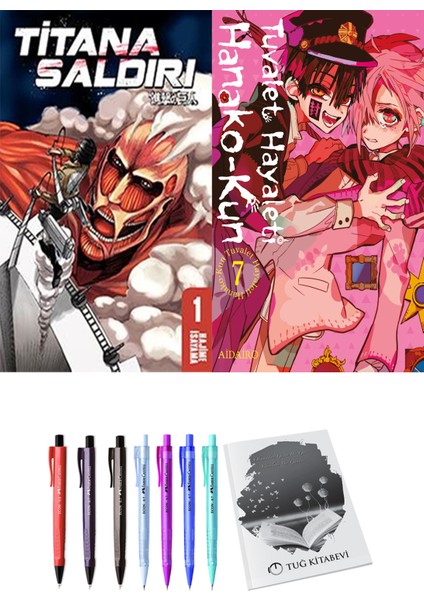 Titana Saldırı 1 ve Hanako-Kun Tuvalet Hayaleti 7 2li Set