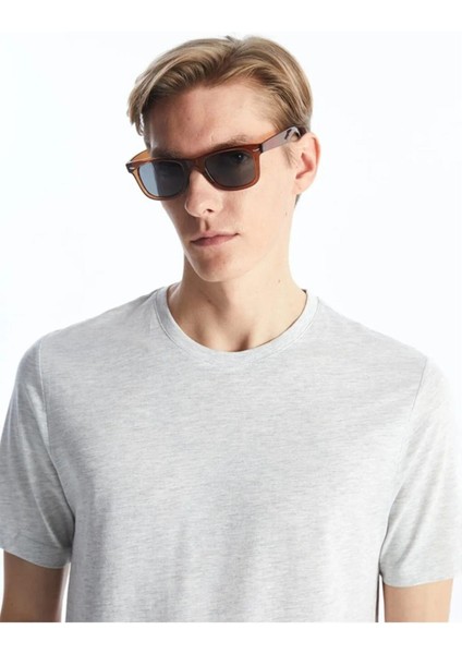 %100 Organik Pamuk Erkek Düz Gri Melanj Tişört Regular Fit / Normal Kesim fiyatları