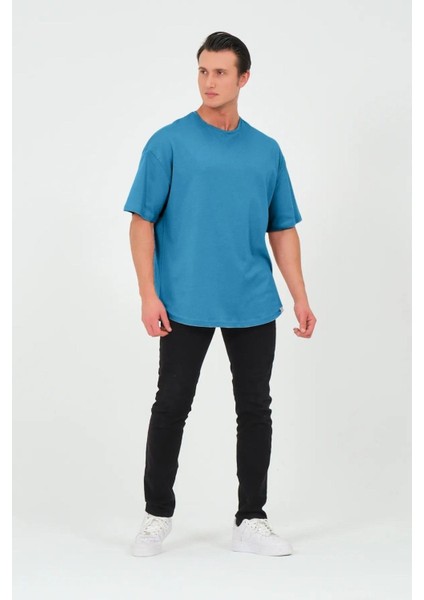 x Serüven %100 Organik Pamuk Erkek Düz Turkuaz Tişört Regular Fit / Normal Kesim fiyatları