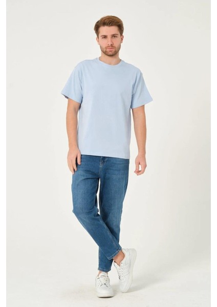 x Serüven %100 Organik Pamuk Erkek Düz Bebe Mavi Tişört Regular Fit / Normal Kesim fırsatları