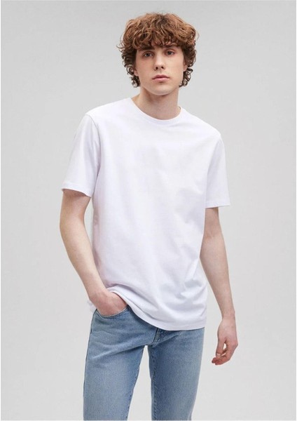 Erkek Düz Beyaz Tişört Regular Fit / Normal Kesim