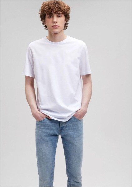 Erkek Düz Beyaz Tişört Regular Fit / Normal Kesim fırsatları