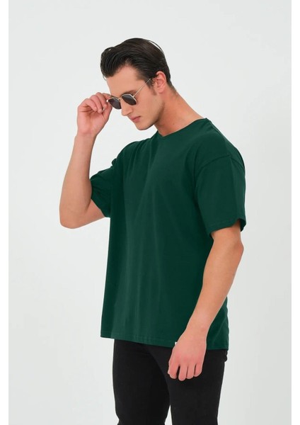 x Serüven Organik Pamuk Erkek Düz Zümrüt Yeşil Tişört Regular Fit / Normal Kesim modelleri