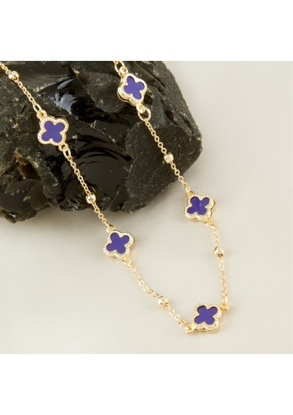 Çiçek Mineli Yeni Sezon Zincir Kolye 45 cm