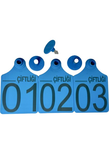 300 Adet Mavi Xl Büyükboy Hayvan Küpesi Pens Ucu