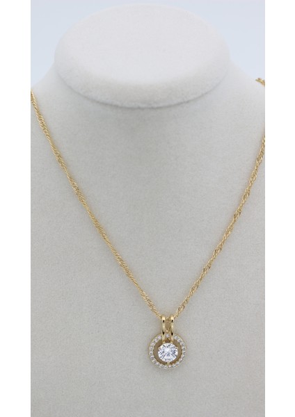 Xupıng Jewelry 14 Ayar Altın Kaplama,yuvarlak Taşlı Kolye