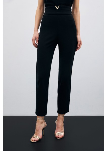 Bel Aksesuarlı Pantolon - Siyah modelleri