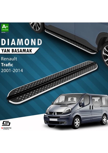 Renault Trafic 2 Kısa Şase Diamond Krom Yan Basamak 223 cm 2001-2014