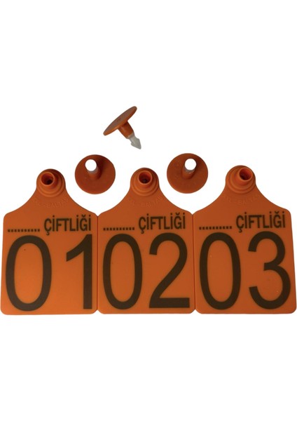 300 Adet Turuncu Xl Büyükboy Hayvan Küpesi Pens Ucu