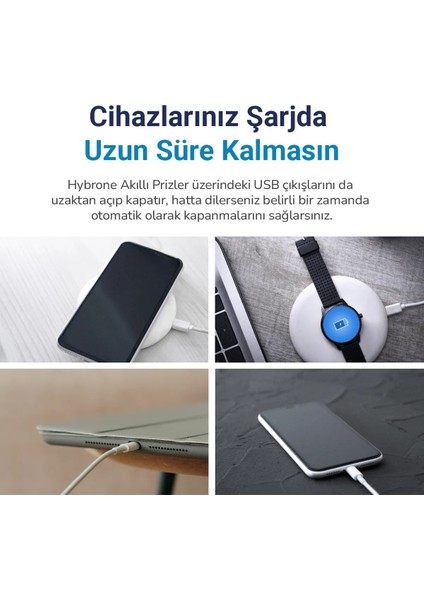 Akım Korumalı Wi-Fi Akıllı Priz, 4lü Set, 16 Amper, Enerji İzleme, Çocuk Kilidi, Uygulama İle Uzaktan Kontrol