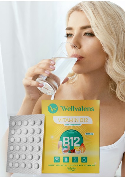 B12 Vitamin 1000 mcg Tablet – Günlük Enerji ve Destek | 90 Tablet