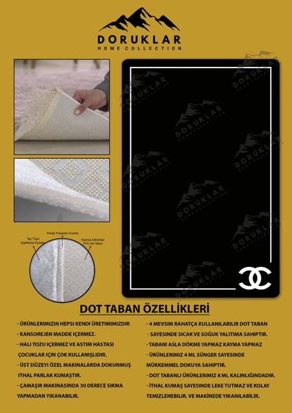 Kaymaz Taban Yıkanabilir Dijital Baskı Dekoratif Modern Desenli Lu x Serisi Dot Taban Halı L08
