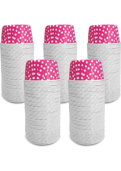 Muffin Kek Kapsülü Pembe Puantiye Büyük Boy 50'li x 5 Paket