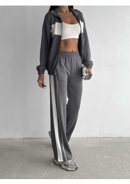 Modal Kumaş Garnili Arabiyeli Siyah Spor Takım