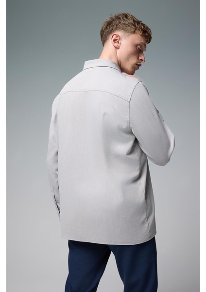 Nicolas Regular Fit Gabardin Gömlek - Gri fırsatları