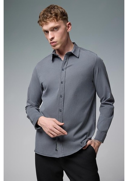 Erkek Regular Fit Gömlek(Tencel)(Tm) - Antrasit fiyatları