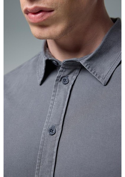 Erkek Regular Fit Gömlek(Tencel)(Tm) - Antrasit modelleri