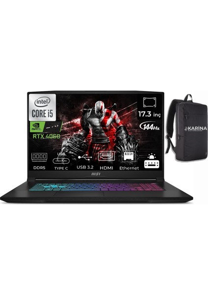 Msı Katana 17 Intel Core I5-12450H B12VFK-1031XTR-053 64GB 4tb+4tb RTX4060 Freedos 17.3 Inç 144 Hz Full Hd Gaming Laptop & B12VFK1031XTRK053