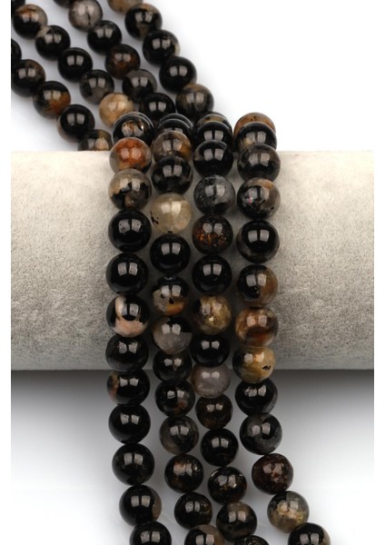 Siyah Turmalin Doğal Taş Dizi 10 mm Küre Kesim