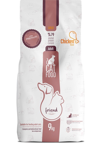 Friend Pet Premium Gold Yetişkin Kedi Maması Tavuklu 9 Kilo %100 Yeme Garantili fiyatları