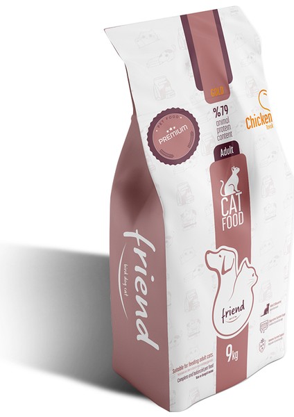 Friend Pet Premium Gold Yetişkin Kedi Maması Tavuklu 9 Kilo %100 Yeme Garantili