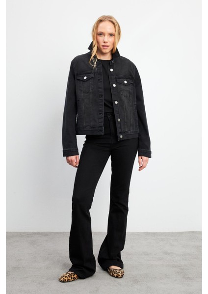 Ally Black Slim Fit Jean Ceket - Black fırsatları