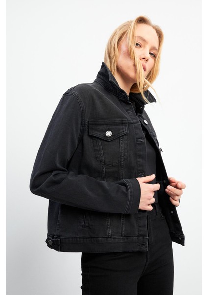 Ally Black Slim Fit Jean Ceket - Black indirimleri