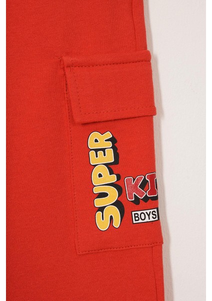 Çift Kargo Cepli Açık Kiremit Renk Erkek Çocuk Eşofman Tek Alt fiyatları