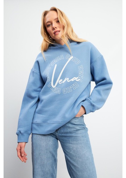 Vena Club Baskılı Sweatshirt - Mavi fiyatları