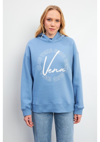 Vena Club Baskılı Sweatshirt - Mavi fırsatları