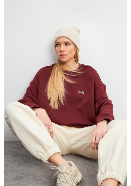Beli Lastikli Oversize Jogging Pantolon - Kemik