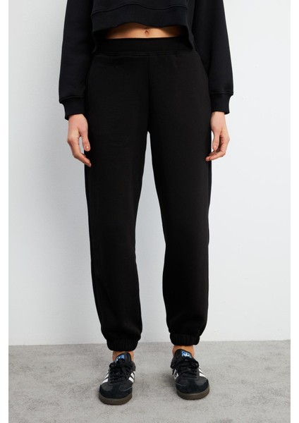 Beli Lastikli Oversize Jogging Pantolon - Siyah modelleri