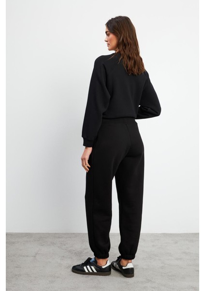 Beli Lastikli Oversize Jogging Pantolon - Siyah fırsatları