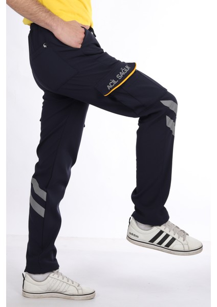 Kışlık Lacivert Likralı 112 Acil Sağlık Pantolonu Unisex modelleri