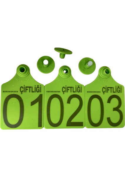 100 Adet Yeşil Xl Büyükboy Hayvan Küpesi Pens Ucu