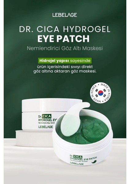 Centella Asiatica Içeren Nemlendirici Göz Altı Maske Seti 60 Adet Lebelage Dr Cica Eye Patch modelleri