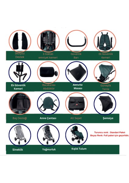 Mywam Alfa Stroller Engelli Çocuk Puseti Full Aksesuarlı