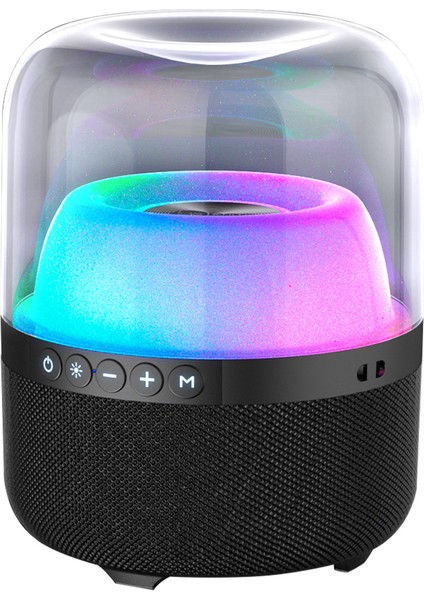 RS19 Kablosuz 10W RGB Aydınlatmalı Bluetooth/USB/AUX/SD Kart Stereo Taşınabilir Hoparlör Siyah