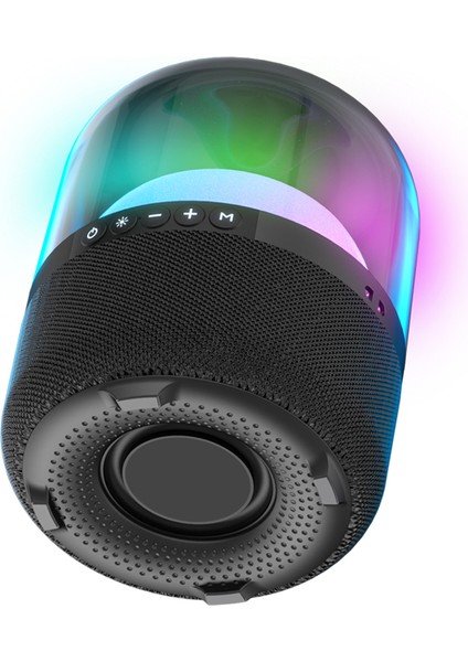 RS19 Kablosuz 10W RGB Aydınlatmalı Bluetooth/USB/AUX/SD Kart Stereo Taşınabilir Hoparlör Siyah