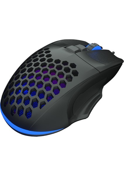 MS107 Kablolu 3200DPI 7 Tuşlu RGB LED Aydınlatmalı Gaming Optik Mouse Siyah
