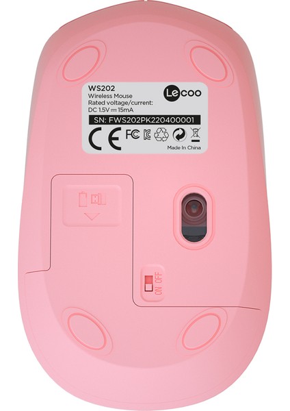 WS202 Kablosuz 1200DPI 4 Tuşlu Optik Mouse Pembe