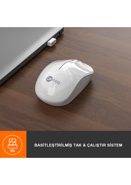 WS206 Kablosuz 1200DPI 3 Tuşlu Optik Mouse Siyah
